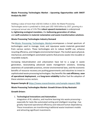 Waste Processing Technologies Market