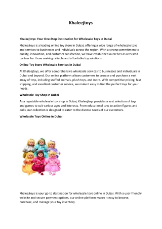 Khaleejtoys-wholesale toys online in Dubai