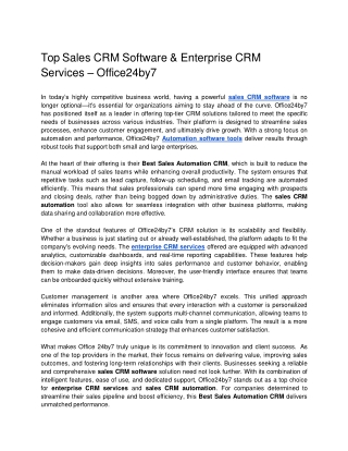 Top Sales CRM Software  Enterprise CRM Services Office24by7docx Google Docs