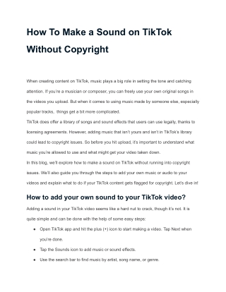 how to make a sound on tiktok