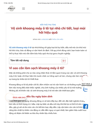 Vệ sinh khoang máy ô tô tại nhà loại mùi hôi hiệu quả