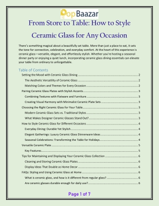 From Store to Table How to Style Ceramic Glass for Any Occasion