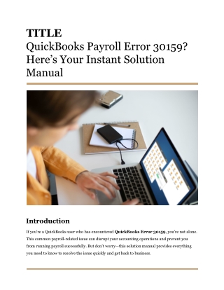 QuickBooks Payroll Error 30159_ Here’s Your Instant Solution Manual