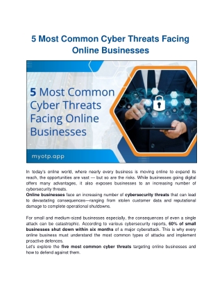 5 Most Common Cyber Threats Facing Online Businesses