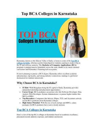 Top BCA Colleges in Karnataka
