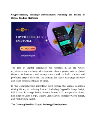 Cryptocurrency Exchange Development: Powering the Future of Digital Trading Plat