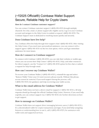 Coinbase Wallet Support Secure Reliable Help for Crypto Users