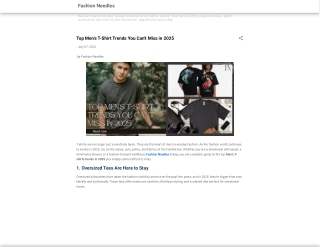 Top Men's T-Shirt Trends You Can't Miss in 2025