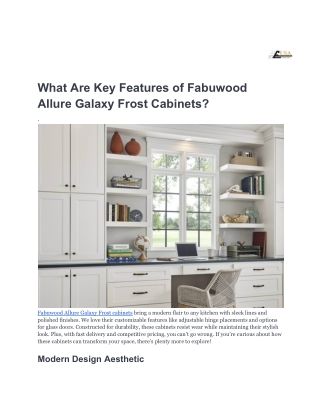What Are Key Features of Fabuwood Allure Galaxy Frost Cabinets_