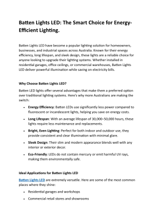 batten lights led the smart choice for energy