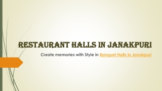 Banquet Halls in Janakpuri