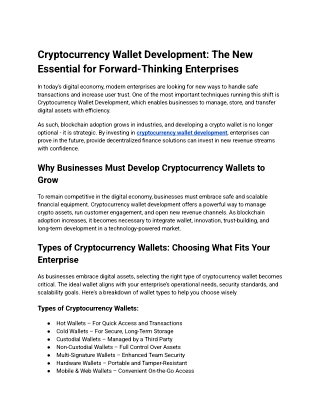 Cryptocurrency Wallet Development_ The New Essential for Forward-Thinking Enterprises