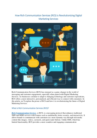 How Rich Communication Services (RCS) is Revolutionizing Digital Marketing Services