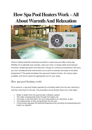 how spa pool heaters work all about warmth