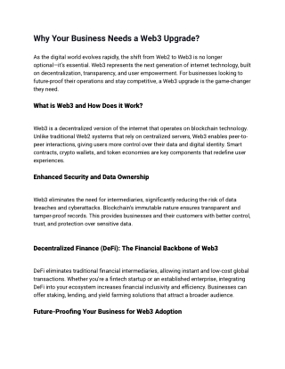 Transform Your Business with  Web3 Technology
