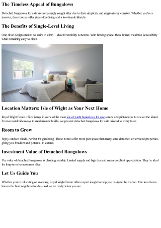 Discover Detached Bungalows for Sale in the UK