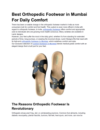 Best Orthopedic Footwear in Mumbai For Daily Comfort