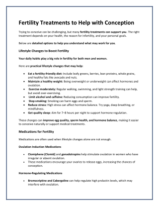 Fertility Treatments to Help with Conception