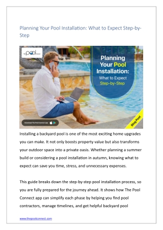 Planning Your Pool Installation: A Step-by-Step Guide for Homeowners | The Pool
