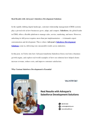 Real Results with Advayan’s Salesforce Development Solutions
