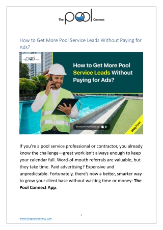 How to Get More Pool Service Leads Without Paying for Ads  - The Pool Connect