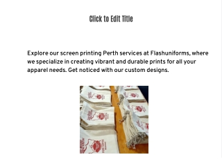 Professional Screen Printing Services in Perth Custom Apparel Designs