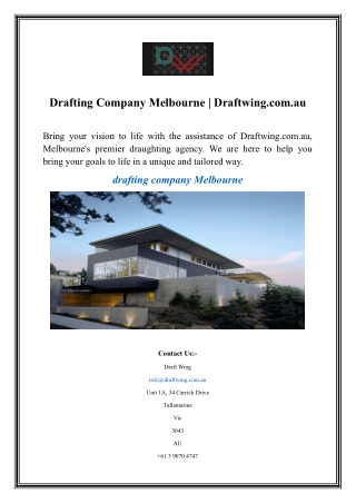 Drafting Company Melbourne  Draftwing