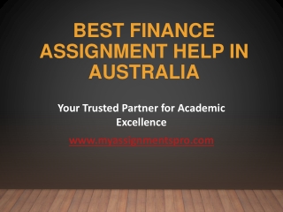 Best Finance Assignment Help in Australia
