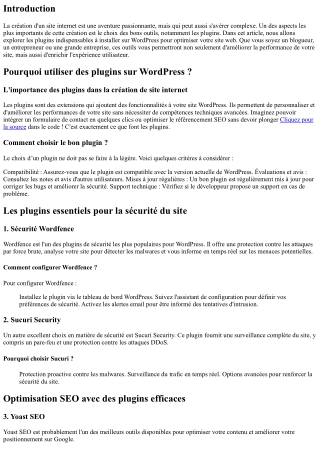 Les plugins indispensables à installer sur WordPress