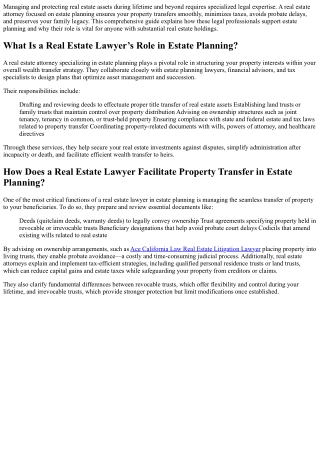 What Does a Real Estate Attorney for Estate Planning Do?
