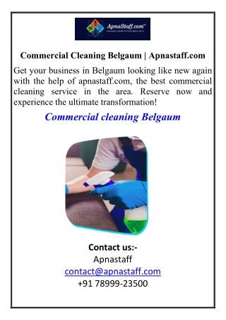 Commercial Cleaning Belgaum Apnastaff.com