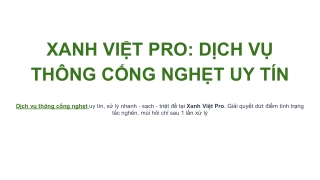 Quy trinh dich vu thong cong nghet  Xanh Viet Pro