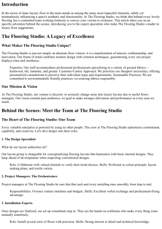 Behind the Scenes: Meet the Team at The Flooring Studio