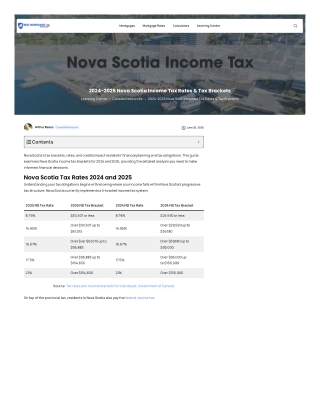 Nova Scotia Income Tax - Poverty Reduction and Affordable Living Credits