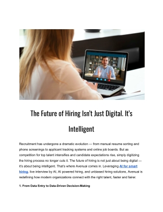 The Future of Hiring Isn’t Just Digital. It’s Intelligent