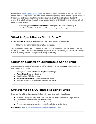 running into a quickbooks script error