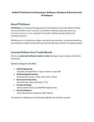 Unified IT Solutions for Enterprises | Buy Autodesk Online | PI Software India