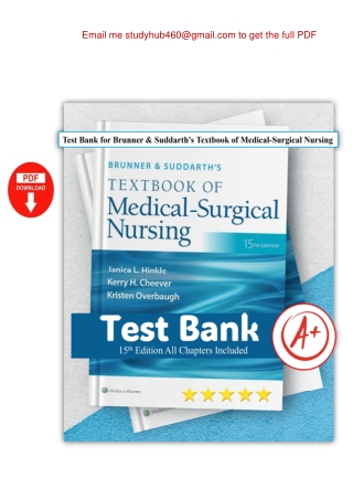 Brunner & Suddarth's Textbook of Medical-Surgical Nursing, 15th Edition Hinkle Test Bank