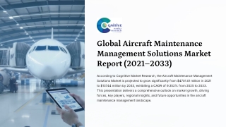 Aircraft Maintenance Management Solutions Market Report