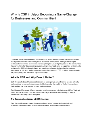 why is csr in jaipur becoming a game changer