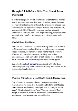 Inspiring Self-Care Gifts for Healing Hearts