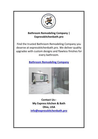 Bathroom Remodeling Company | Expresskitchenbath.pro