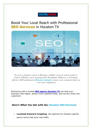 Boost Your Local Reach with Professional SEO Services in Houston TX