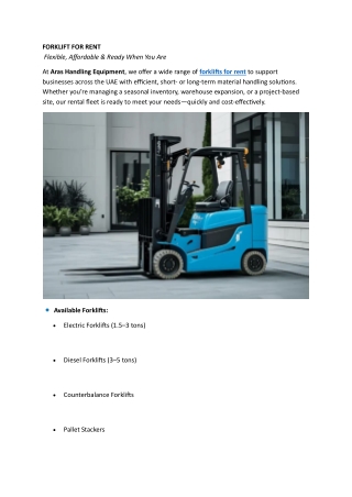 Top 5 Reasons to Rent a Forklift for Your Next Project