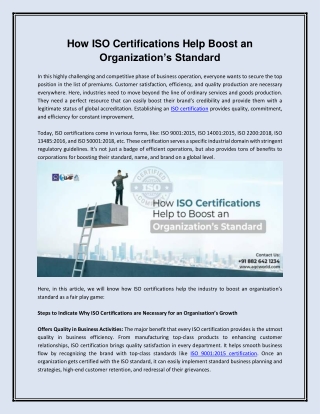 how iso certifications help boost an organization
