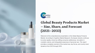 Beauty Products market Size, Share and Forcast