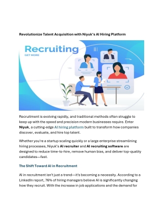Revolutionize Talent Acquisition with Niyuk’s AI Hiring Plat