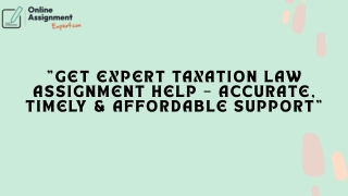 Reliable Taxation Law Assignment Help – Fast & Affordable