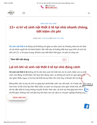 12  vị trí vệ sinh nội thất ô tô tại nhà tiết kiệm chi phí