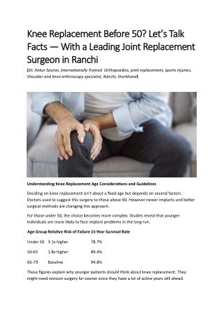 Knee Replacement Before 50